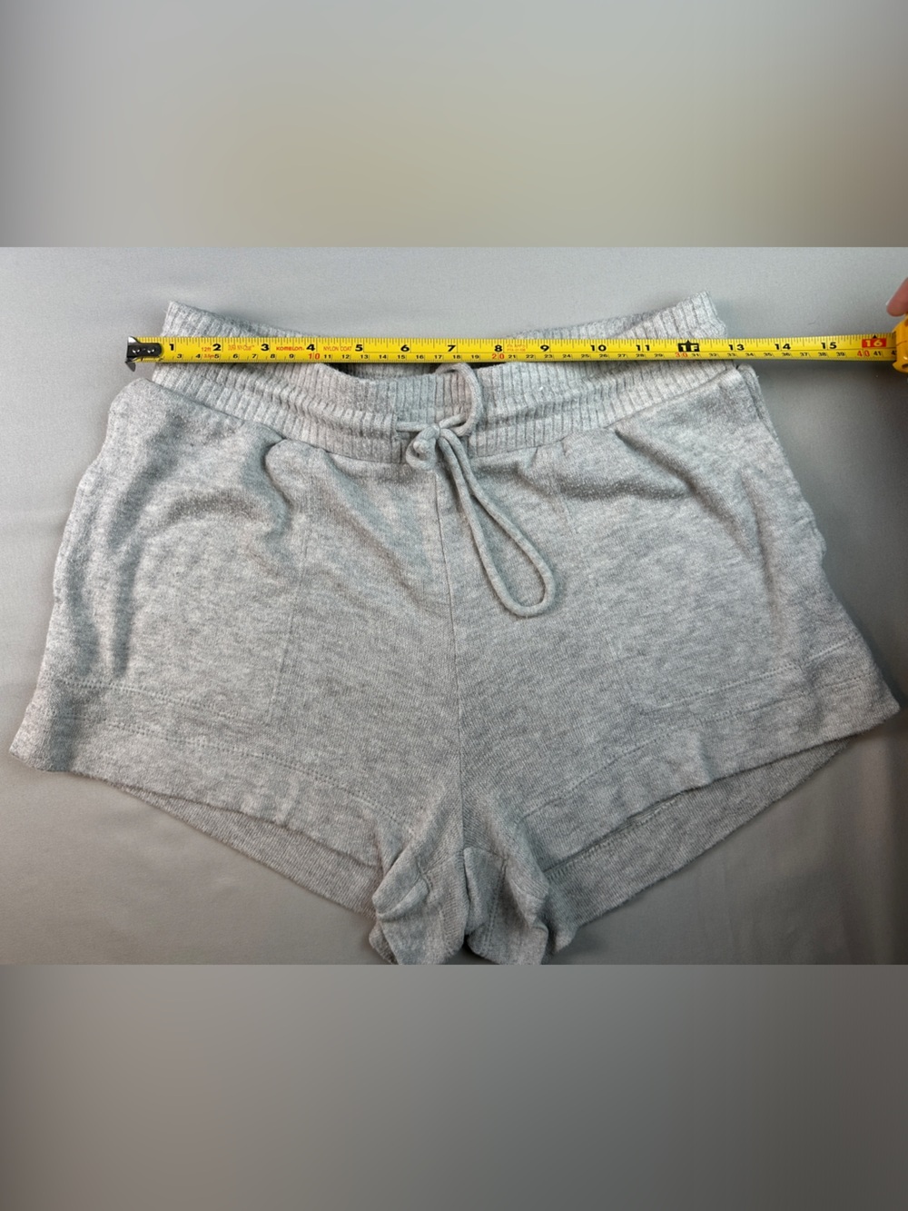 Stars Above Cozy Shorts Light Gray Knit Drawstring Lounge Pockets Size XS - Picture 4 of 6